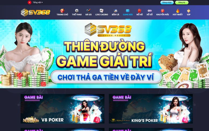 Chơi ngay game bài SV368 - nhận thưởng liền tay